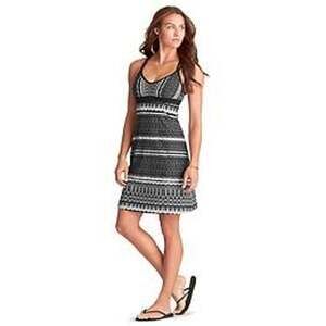 Athleta Printed Coastline Swim Dress Black White